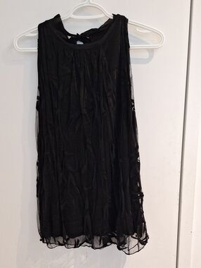 Black Sleeveless Sheer Women's Top
